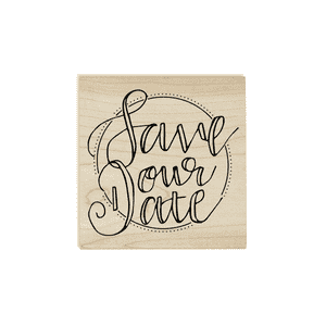 Circles and Dots Save the Date Stamp Design on Stamp Body