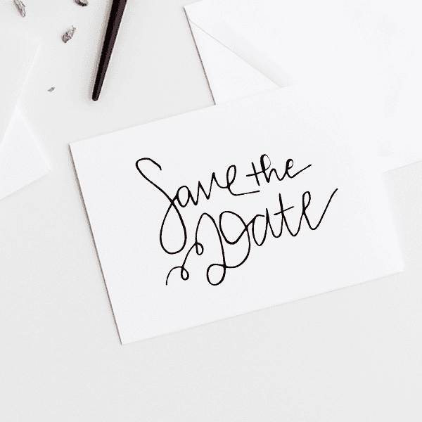Hand Lettered Save the Date Stamp Imprint Example