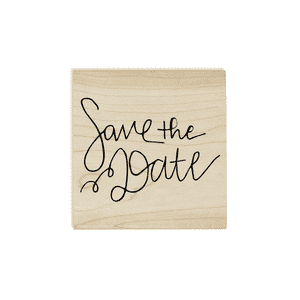Hand Lettered Save the Date Stamp Design on Stamp Body