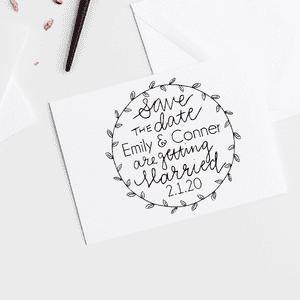 Garden Leaves Save the Date Stamp Imprint Example