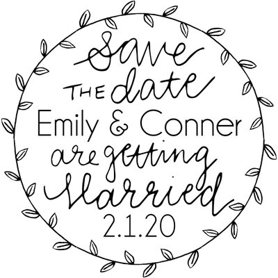 Garden Leaves Save the Date Stamp