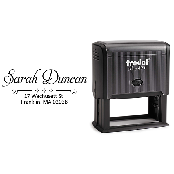 Duncan Handwritten Address Stamp Body and Imprint