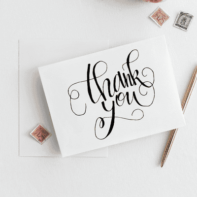 Hand Lettered Thank You Stamp - alternate view