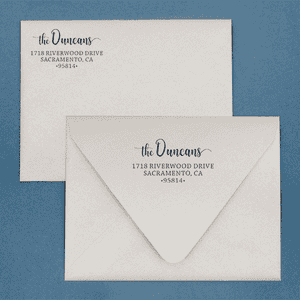 Duncan Script Address Stamp Imprint  Example