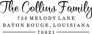 Collins Script Address Stamp