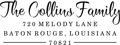 Custom European Style Address Stamp, 3 Line Couple Return Address, EHS-1240 or EHS-1309  - alternate view