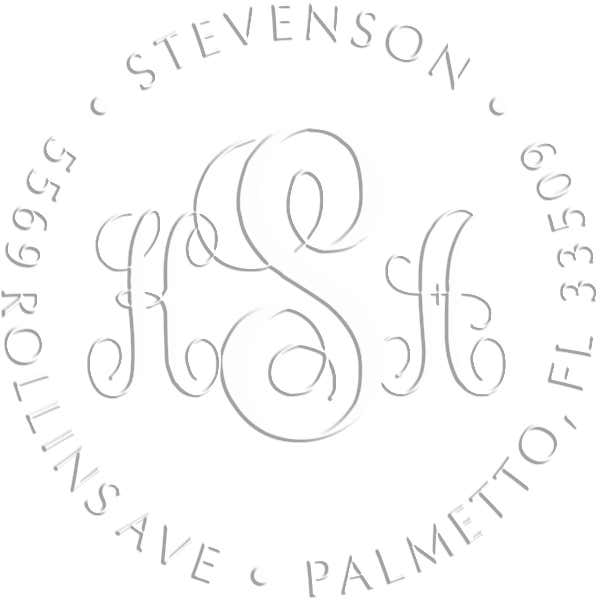 Fancy Monogram Round Return Address Embosser