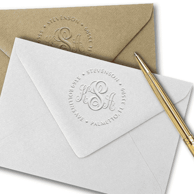 Fancy Monogram Round Return Address Embosser - alternate view