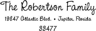 Robertson Family Handwritten Address Stamp