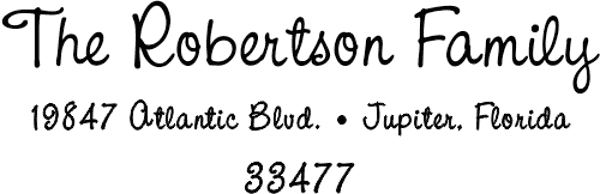 Robertson Family Handwritten Address Stamp