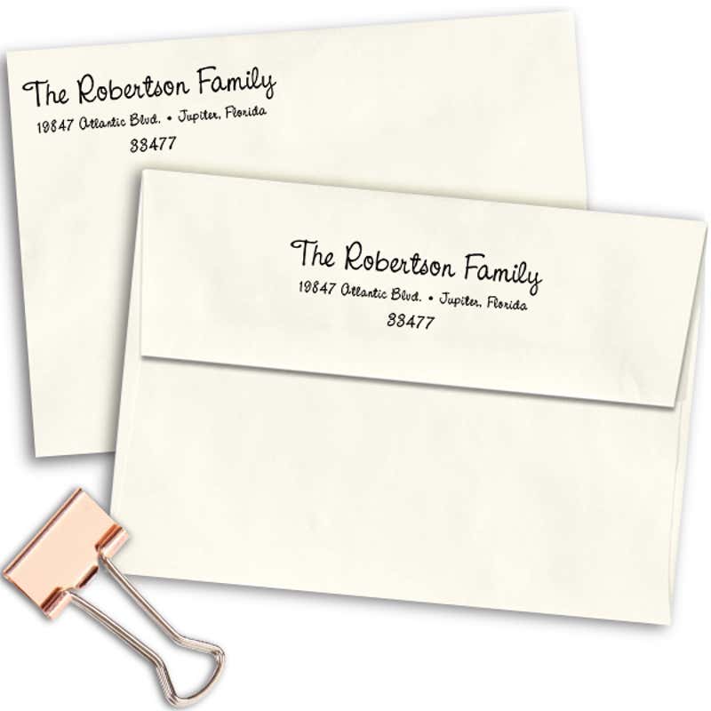 Robertson Family Handwritten Address Stamp Imprint Examples on Envelopes