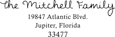 Mitchell Family Handwritten Address Stamp