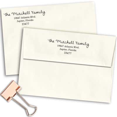 Mitchell Family Handwritten Address Stamp - alternate view