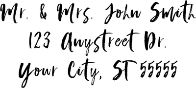 Script Custom 3 Line Stamp Imprint Example