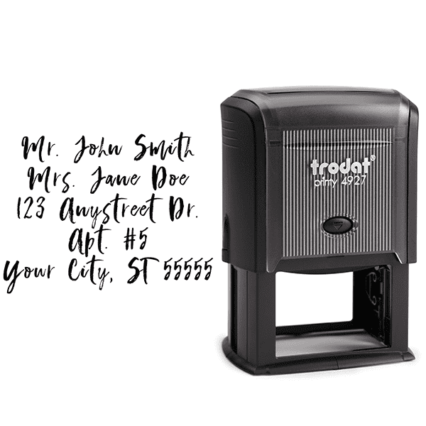 Script Custom 5 Line Stamp Body and Design