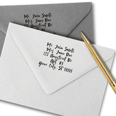 Script Custom 5 Line Stamp - alternate view