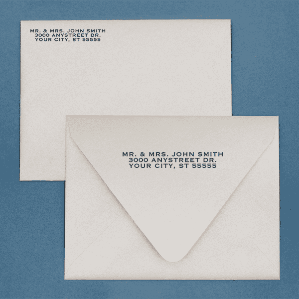 Book Style Custom 3 Line Stamp Imprint Example