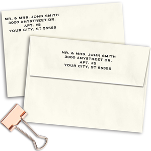 Book Style Custom 4 Line Stamp Imprint Example