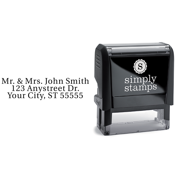 Serif Custom 3 Line Stamp Body and Design