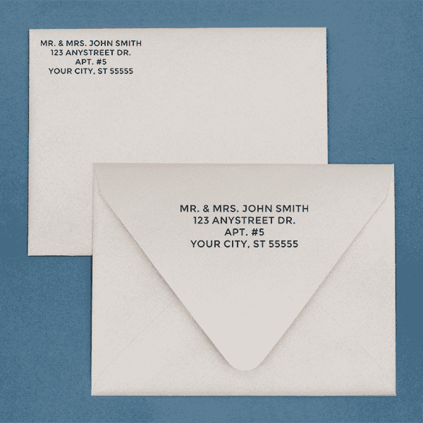 Bold Custom 4 Line Stamp Imprint Example