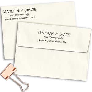 Couple Handwritten Address Stamp Imprint Examples on Envelopes