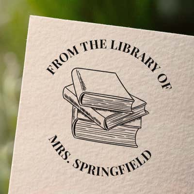 Book Stack Custom Book Stamp - alternate view