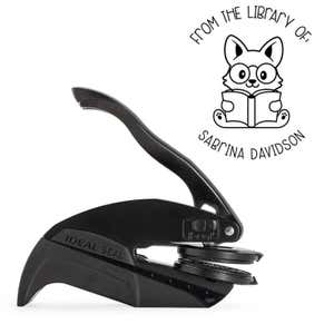 Custom book embosser body with book stamp impression 