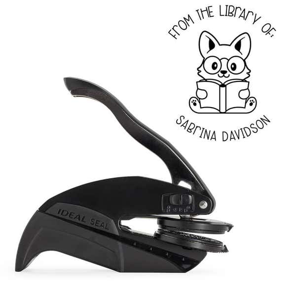 Custom book embosser body with book stamp impression 