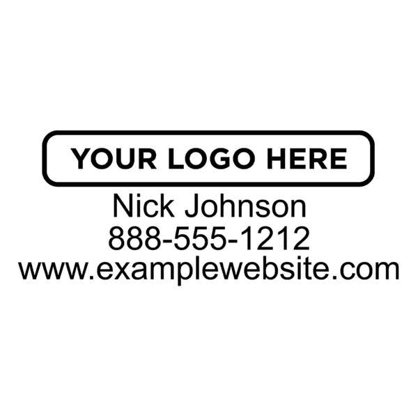 Close-up of the stamped logo impression on a white background