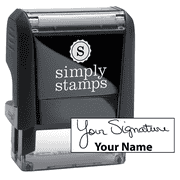 Small Signature Stamp with Name at Bottom, 1/2" x 1 1/2" Impression Size