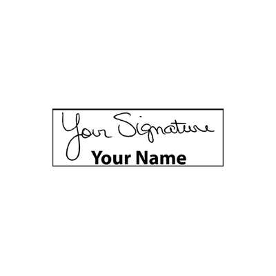 Small Signature Stamp with Name at Bottom, 1/2" x 1 1/2" Impression Size - alternate view