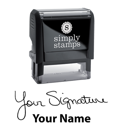 Large Signature Stamp with Name at Bottom, 3/4" x 2 1/4" Impression Size - alternate view