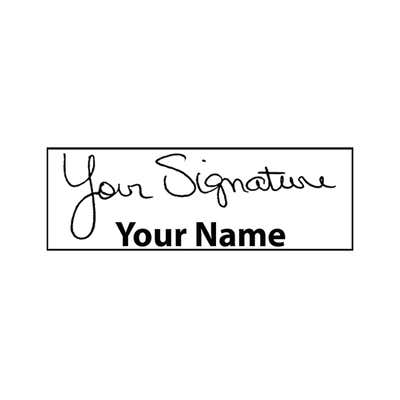 Large Signature Stamp with Name at Bottom, 3/4" x 2 1/4" Impression Size - alternate view