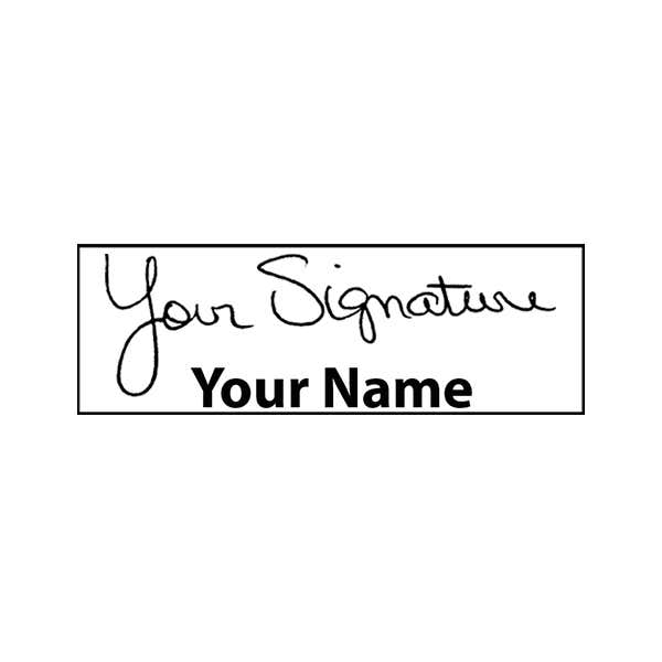 Large Signature Stamp with Name at Bottom, 3/4" x 2 1/4" Impression Size