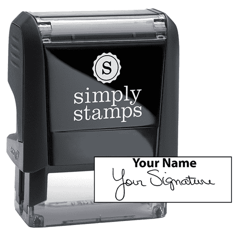 Small Signature Stamp with Name at Top, 1/2" x 1 1/2" Impression Size