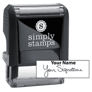 Small Signature Stamp with Name at Top, 1/2" x 1 1/2" Impression Size