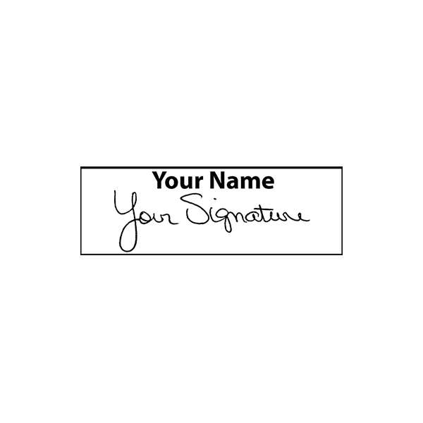 Small Signature Stamp with Name at Top, 1/2" x 1 1/2" Impression Size