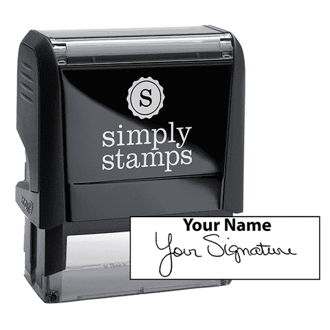 Medium Signature Stamp with Name at Top, 1/2" x 2" Impression Size