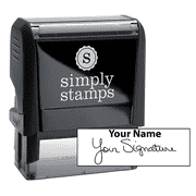 Medium Signature Stamp with Name at Top, 1/2" x 2" Impression Size