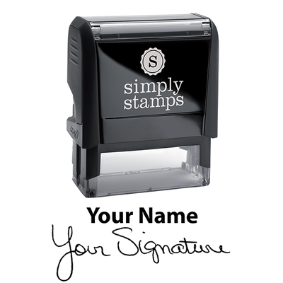 Medium Signature Stamp with Name at Top, 1/2" x 2" Impression Size - alternate view