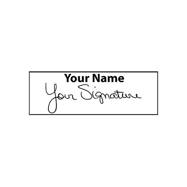 Medium Signature Stamp with Name at Top, 1/2" x 2" Impression Size