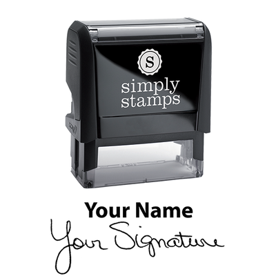 Large Signature Stamp with Name at Top, 3/4" x 2 1/4" Impression Size - alternate view
