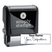 Large Signature Stamp with Name at Top, 3/4" x 2 1/4" Impression Size