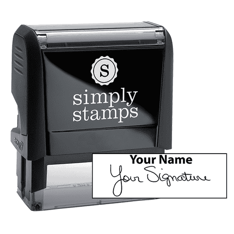 Large Signature Stamp with Name at Top, 3/4" x 2 1/4" Impression Size