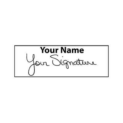 Large Signature Stamp with Name at Top, 3/4" x 2 1/4" Impression Size - alternate view