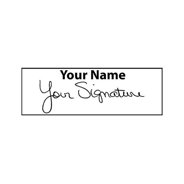 Large Signature Stamp with Name at Top, 3/4" x 2 1/4" Impression Size