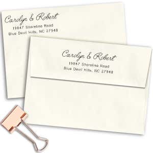 Cursive Handwritten Address Stamp Imprint Examples on Envelopes