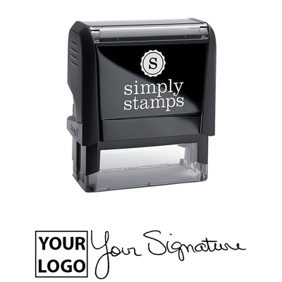 Large Signature Logo Stamp with 0.65" x 1.8" Impression Size - alternate view