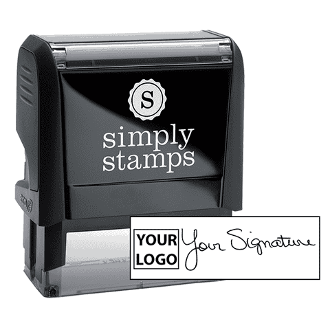 Large Signature Logo Stamp with 0.65" x 1.8" Impression Size