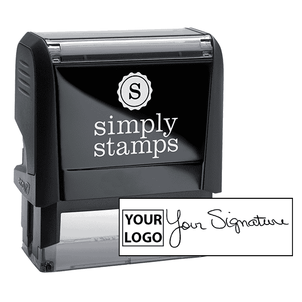 Large Signature Logo Stamp with 0.65" x 1.8" Impression Size